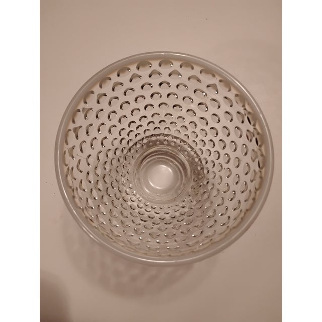 Vintage Fenton Moonstone Hobnail Glass Bowl White Clear Ombrè Art Glass For Sale In Columbus, GA - Image 6 of 7