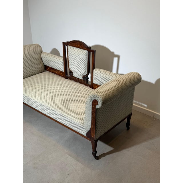 Edwardian Mahogany Settee, France For Sale - Image 5 of 11