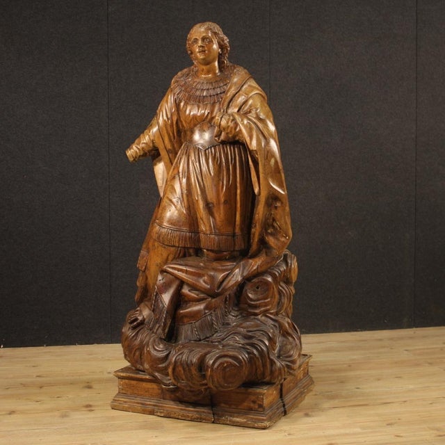 German Artist, Sculpture of Saint, 1780, Pine For Sale - Image 13 of 13