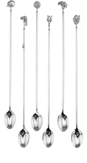 Silver Cased Cocktail Spoons from Patrick Mavros, Set of 6