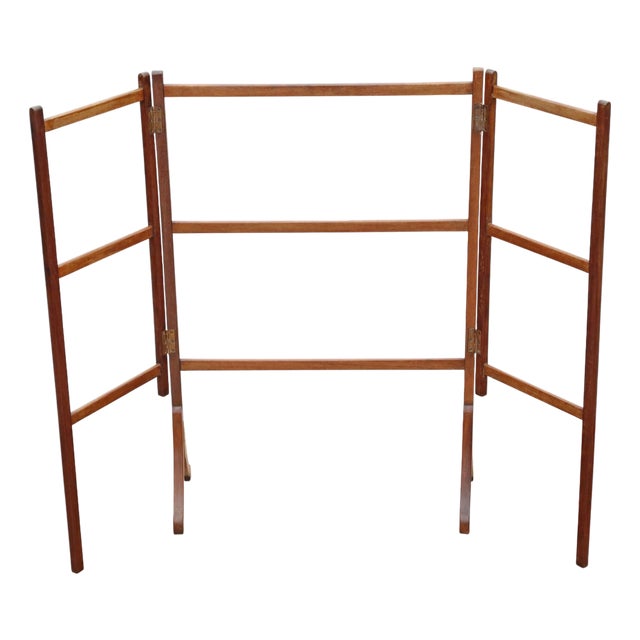 Antique Mahogany Folding Clothes Stand, 1800s For Sale