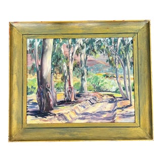 1960s Oil Painting Impressionist Calif Landscape Art Signed For Sale