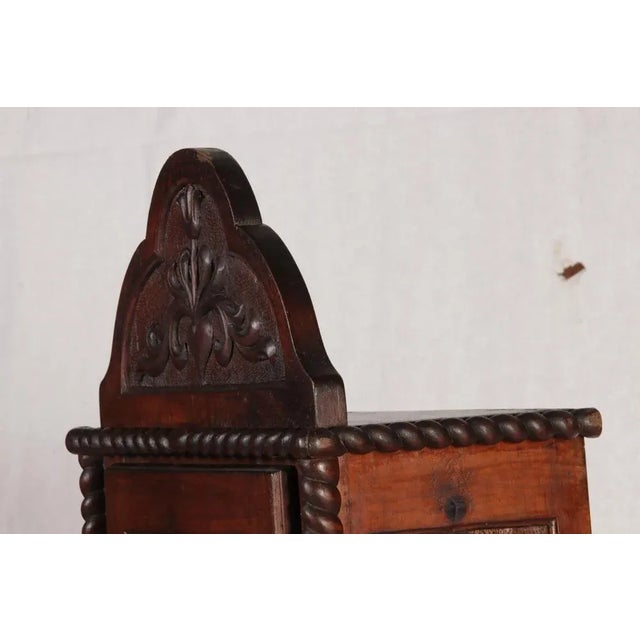 1900 - 1909 Antique Walnut Wall Cabinet, 1900 For Sale - Image 5 of 18