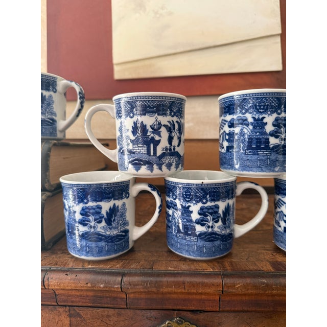 1970s Blue Willow Coffee Mugs - Set of Eight (8) For Sale - Image 10 of 12