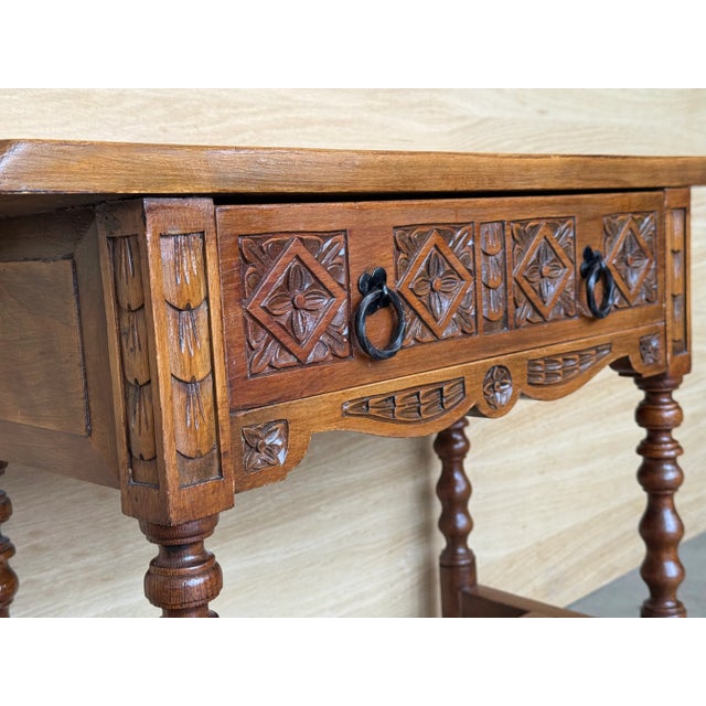 Large Spanish Nightstand with Drawer, 1920 For Sale - Image 10 of 15