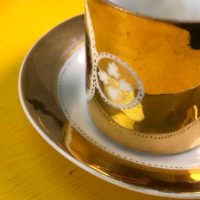 Viennese Porcelain Service with Golden Decorations, Set of 6 For Sale - Image 9 of 17