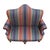 Brown High End Vintage Solid Mahogany Traditional Style 54" High Camelback Loveseat Settee W. Striped Upholstery For Sale - Image 8 of 9
