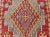 Red Vintage Turkish Kilim Flat-Weave Rug With Geometric Design in Red, Yellow, Green For Sale - Image 8 of 12