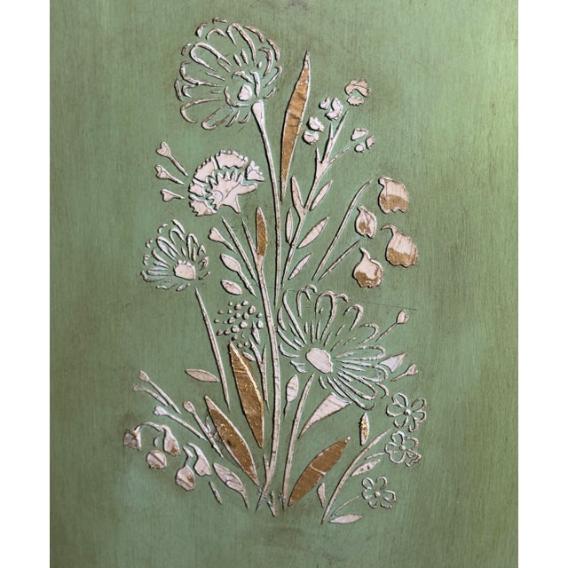 Wood "The Grace" Vintage Swedish Gustavian Louis XVI Style Chest of Drawers - Three Drawer Piece in Soft Green and Cream - Newly Painted For Sale - Image 7 of 15