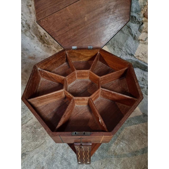 Inlaid Side or Sewing Table in Mahogany and Mixed Woods, France, 1930s-1950s For Sale - Image 4 of 18