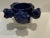 Ceramic Scandinavian Modern Pentik Kaamoskivi Sculptural Blue Candle Holder, Finland For Sale - Image 7 of 12