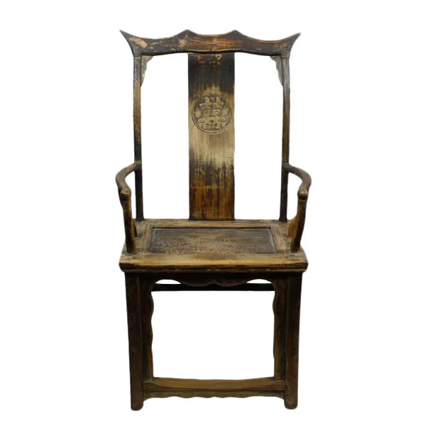 Antique High Yoke Back Armchair For Sale