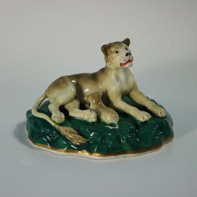 Rare Pair Staffordshire Lion and Lioness Figures For Sale - Image 12 of 15