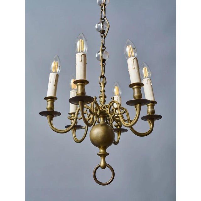 Antique Bronze 6-Arm Chandelier For Sale - Image 9 of 9