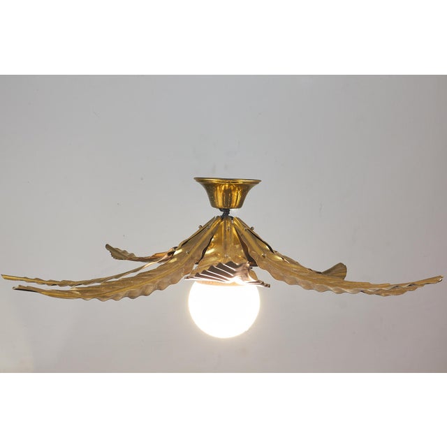 Brass Ceiling Light by Tommaso Barbi, 1970s For Sale - Image 9 of 9