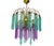 1980s One-of-a-Kind Hand-Painted Spanish Glass Rod Chandelier in Turquoise & Purple – 3 Lights For Sale - Image 4 of 16
