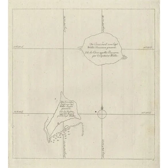 Antique Map of the Cocos or Keeling Islands, 1778 For Sale - Image 6 of 6