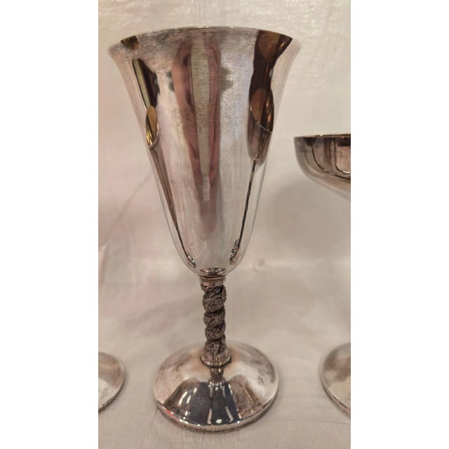1960s 1960s Silverplate Stemware Set- 3 Pieces For Sale - Image 5 of 10