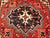 Vintage Heriz Rug, Hand-Knotted Wool, Geometric Medallion Pattern, Red & Ivory, 3x5 For Sale - Image 15 of 17