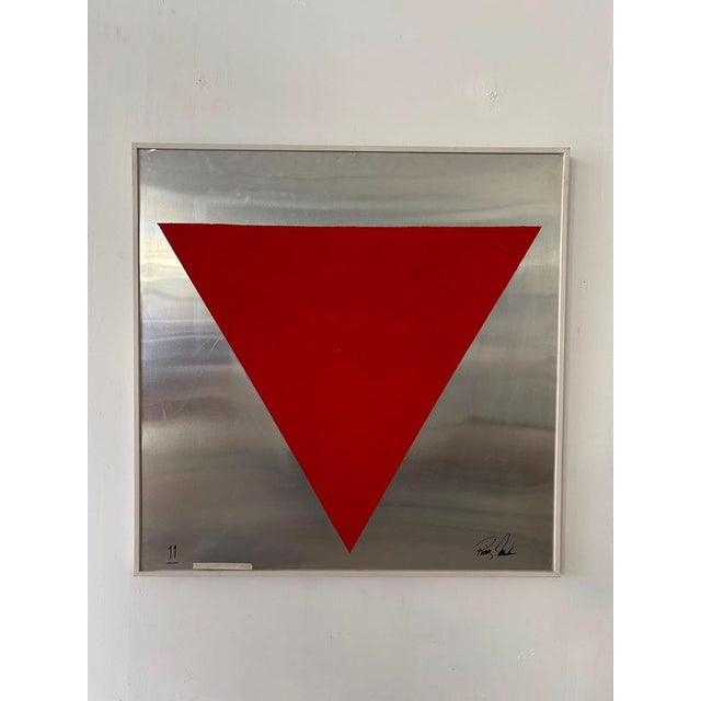 Geometric Composition on Steel, Italy, 1960s For Sale - Image 3 of 8