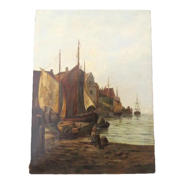 Late 19th Century Maritime Nautical Oil Painting by Louis Klad For Sale