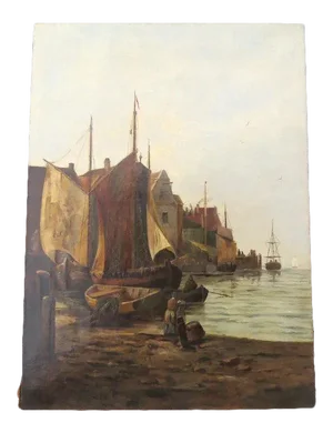 Late 19th Century Maritime Nautical Oil Painting by Louis Klad