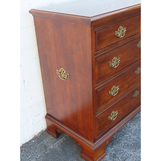 Wood Pennsylvania House Inlay Cherry Low Dresser Chest 6309 For Sale - Image 7 of 14