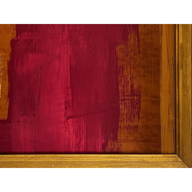 "Velvet Desire" Abstract Art in Antique Frame, Red Abstract Painting by JTS For Sale In Minneapolis - Image 6 of 11