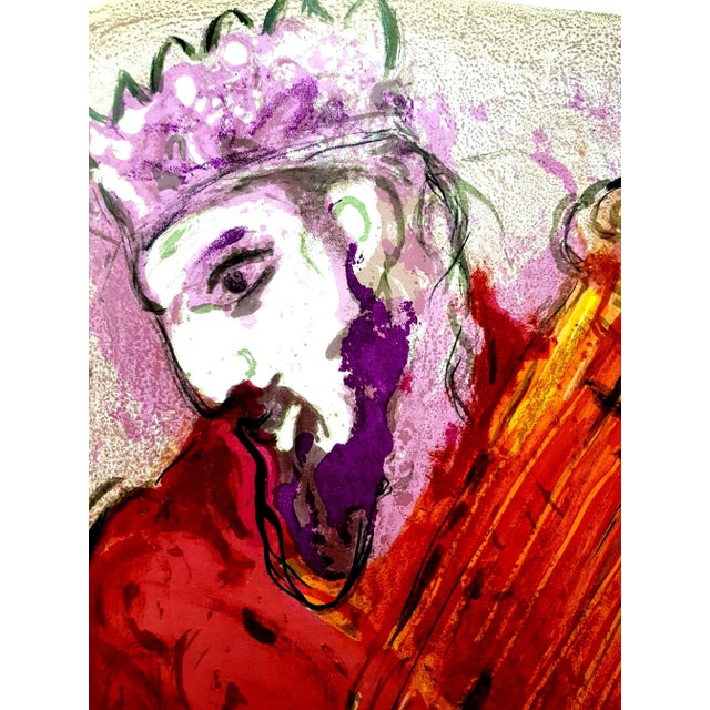 Marc Chagall - Colorful Bible King - Original Lithograph 1956 For Sale - Image 3 of 9