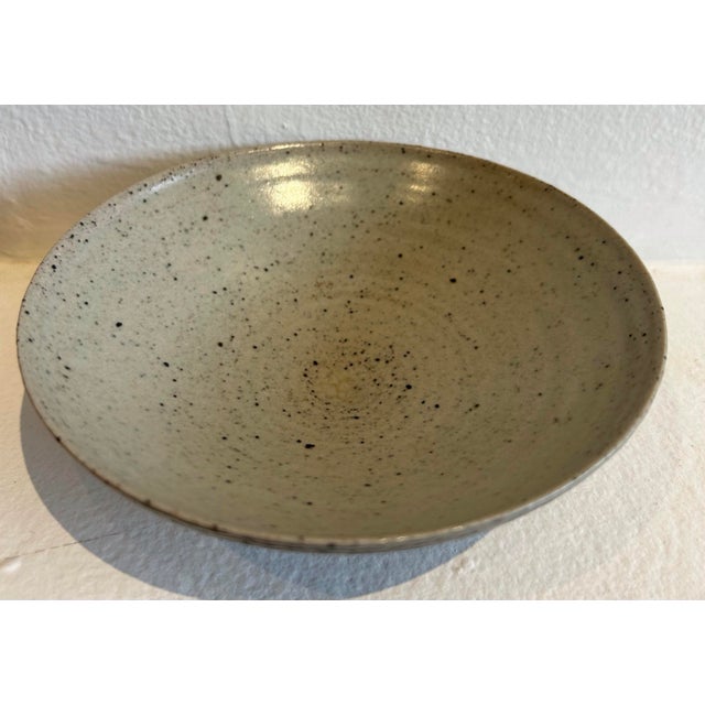 Minimalist Hand Build Low Bowl in ceramic. Circa 1950s.