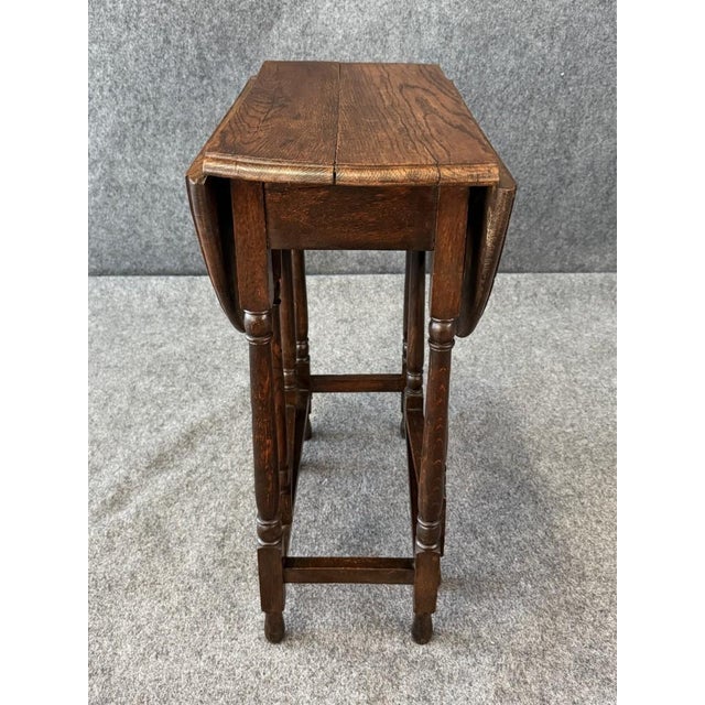 Early 19th Century Early 1800’s English Oak Oak Drop Side Table For Sale - Image 5 of 14