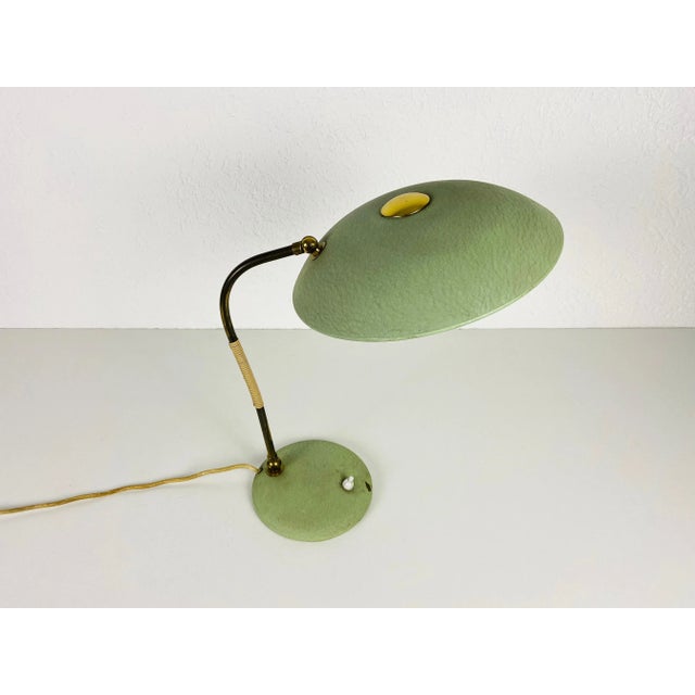 1960s 1960s Green Italian Table Lamp in the Style of Stilnovo, Italy For Sale - Image 5 of 13
