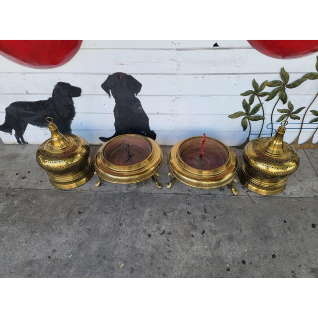 1960s Two French Style Brass & Copper Bell Brazier Heater For Sale - Image 16 of 18