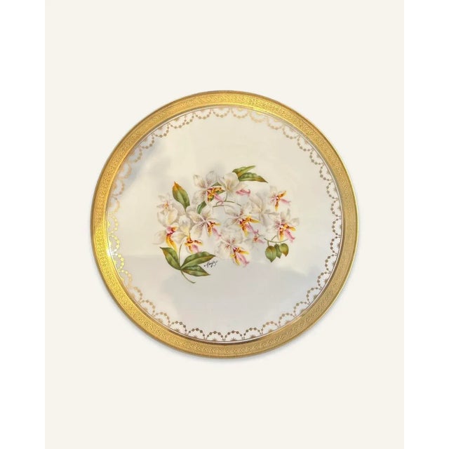 Circa 1910 Hand Painted Limoges Cabinet Plates- Set of 8 For Sale - Image 4 of 11