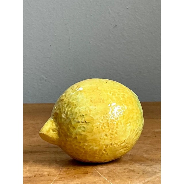 Vintage Italian Yellow Ceramic Lemon For Sale - Image 9 of 12