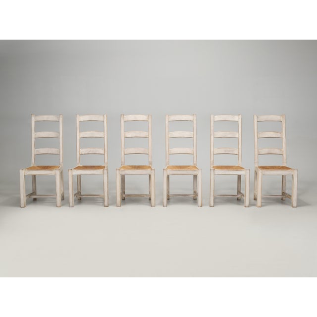 Country French White Washed Round Kitchen/Dining Table (6) Chairs For Sale - Image 11 of 17