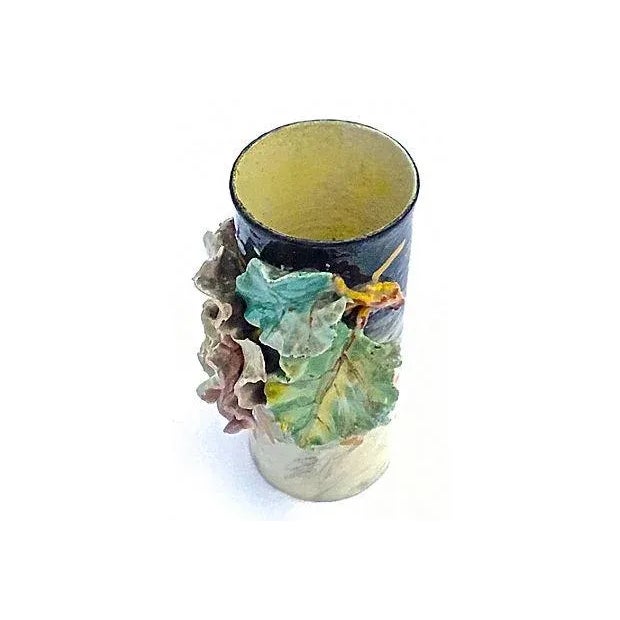 French Antique French Majolica Vase For Sale - Image 3 of 8