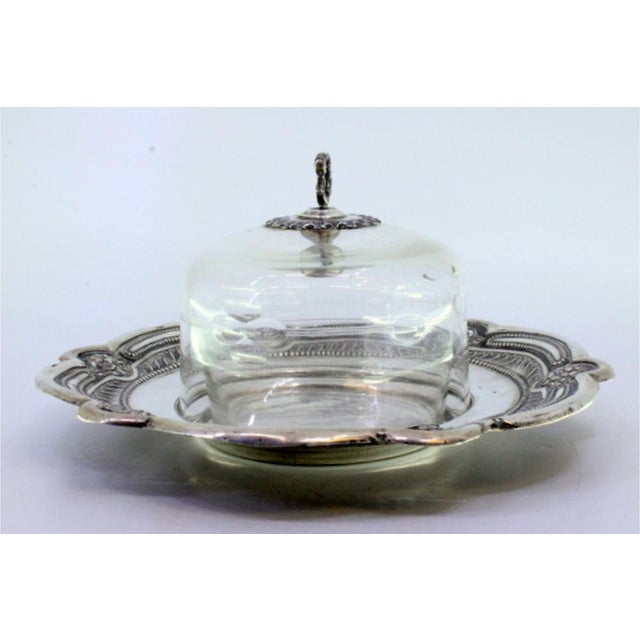 Butter Dish in Silver Cut with Reliefs For Sale - Image 6 of 7