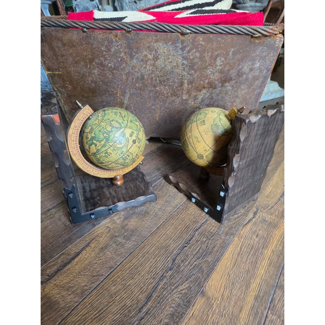 Pair of Vintage Globe Bookends For Sale In San Antonio - Image 6 of 9