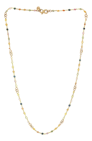 Bezel-Set Multi-Sapphire Station Necklace 18kt Yellow Gold by Designer dc
