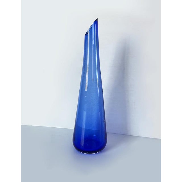 Blue Murano Glass Blue Vase For Sale - Image 8 of 9