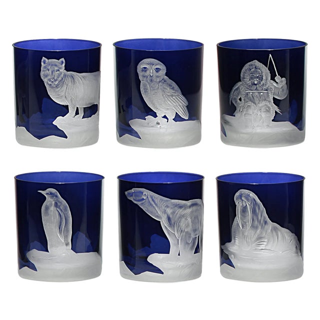 ARTEL Arctic Collection Set of Double Old Fashioned Glasses, Ink, Set of 6 For Sale - Image 9 of 9