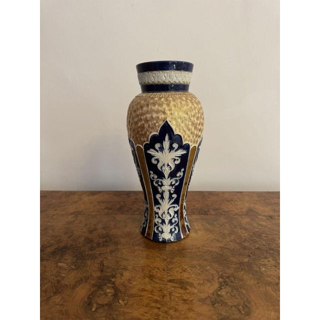 Garniture of Antique Vases from Royal Doulton, 1900, Set of 3 For Sale - Image 3 of 7