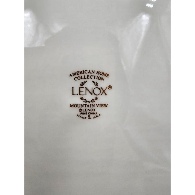 Vintage Lenox Mountain View Fine Bone China Oval Serving Platter With 24k Gold Trim For Sale - Image 12 of 18