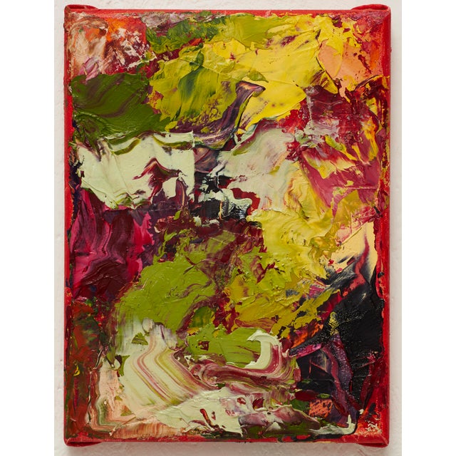 Red "Colourscape 35" Small Abstract Oil Painting by Simon Findlay For Sale - Image 8 of 8
