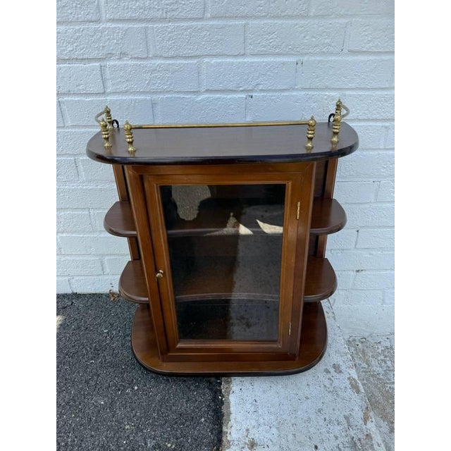 Vintage Wooden Display Hanging Cabinet With Glass Door For Sale - Image 4 of 15