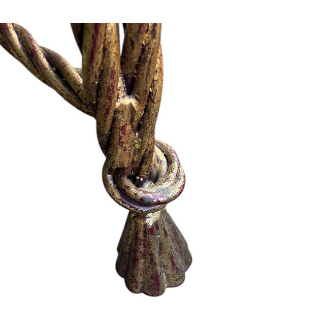 1950’s Italian Gilt Rope and Tassel Wrought Iron Hollywood Regency Chairs - A Pair For Sale - Image 12 of 12