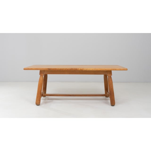 French Provincial 20th Century Belgian Oak Trestle Dining Table For Sale - Image 3 of 18