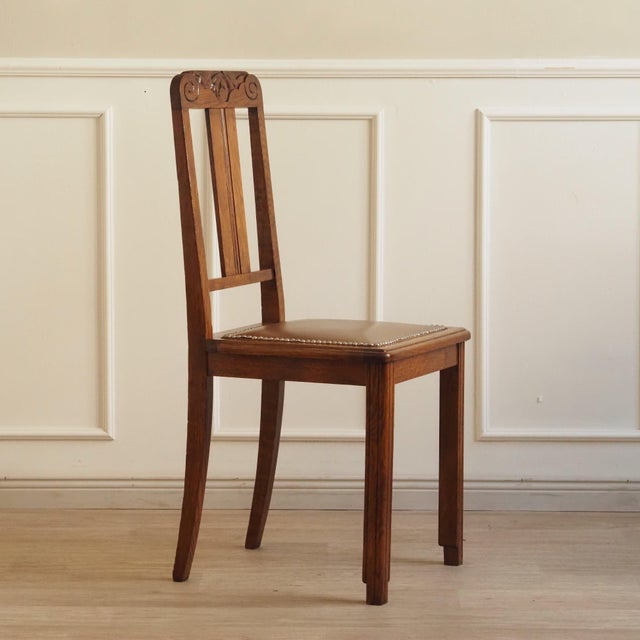 Art Nouveau Oak Chairs, 1890s, Set of 6 For Sale - Image 15 of 17
