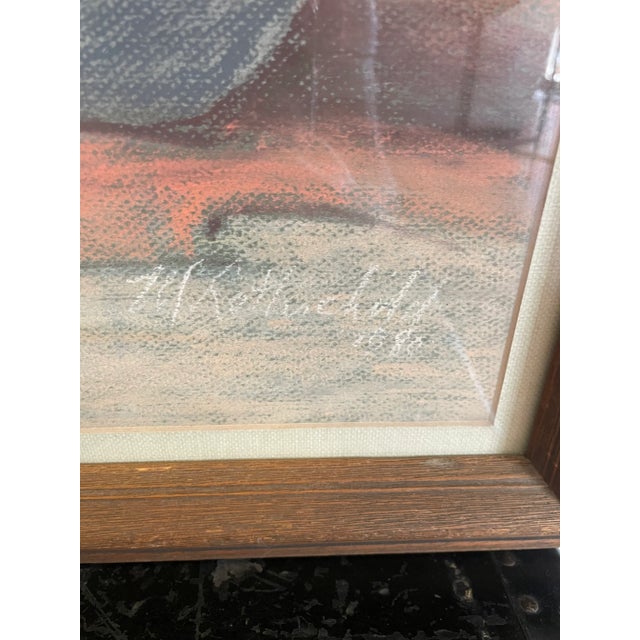 Vintage Southwest Figures Original Pastel Fine Art Framed Drawing For Sale In Houston - Image 6 of 9